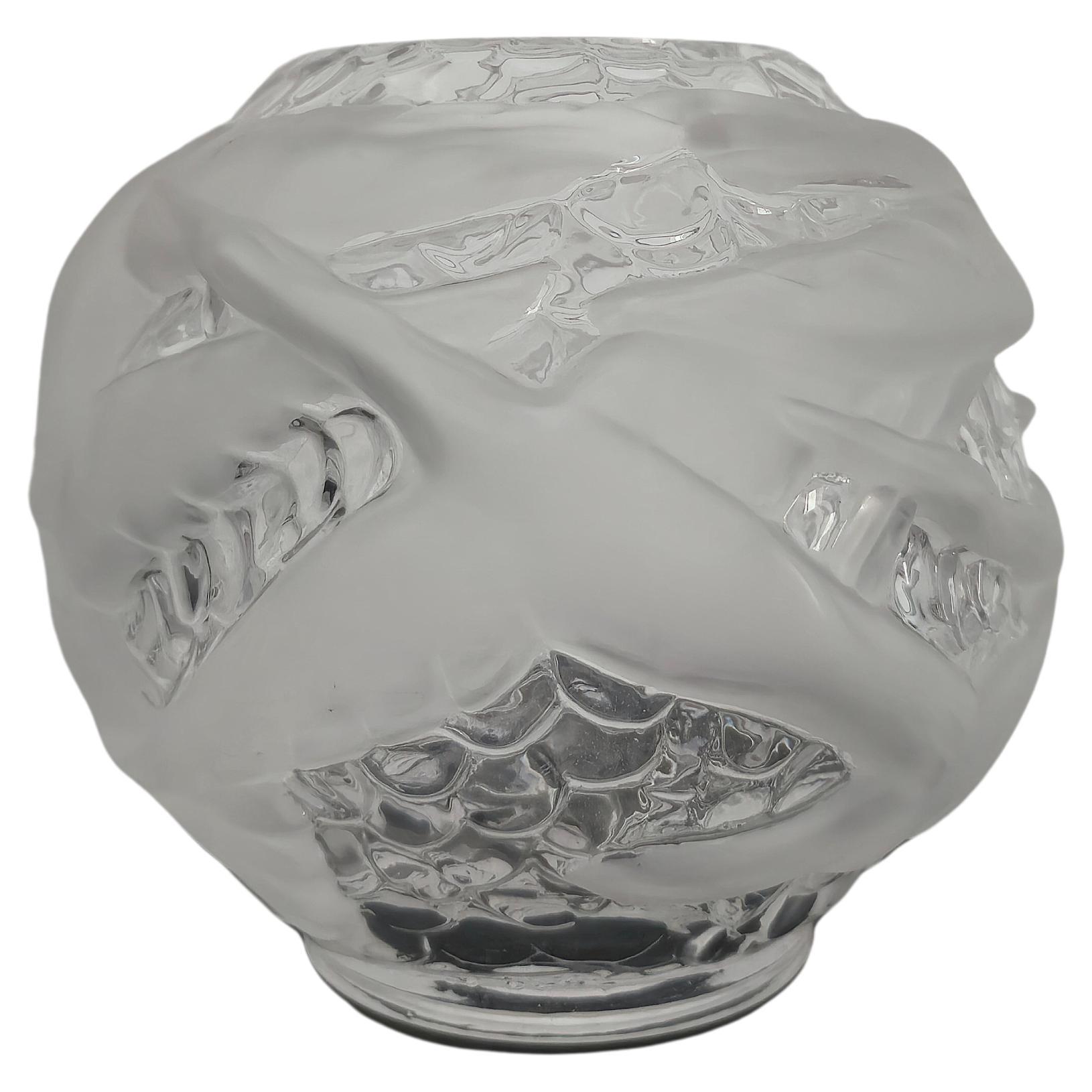 Portieux Crystal Vase Mid-Century Design  France 1950/60s