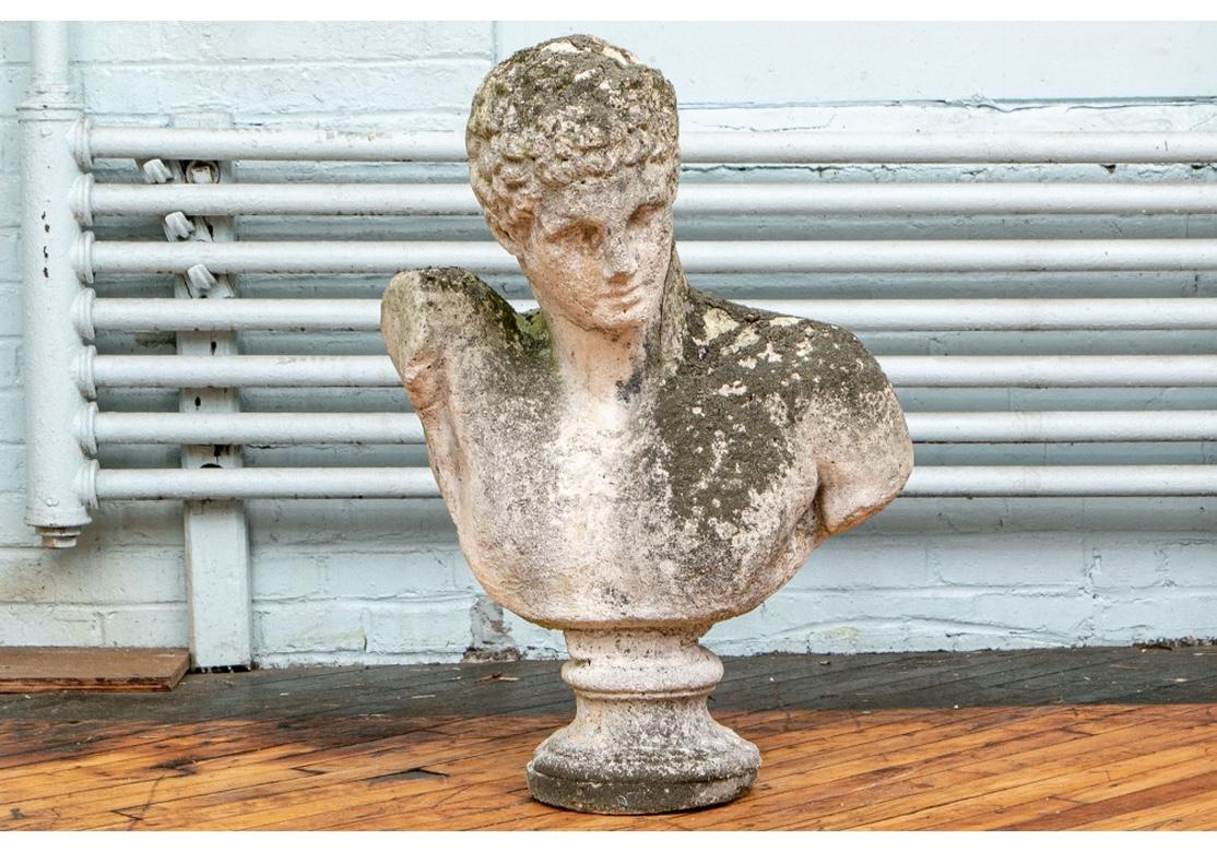 American Portland Cement Garden Bust of The Greek God Hermes, after A 4th C. BCE Original
