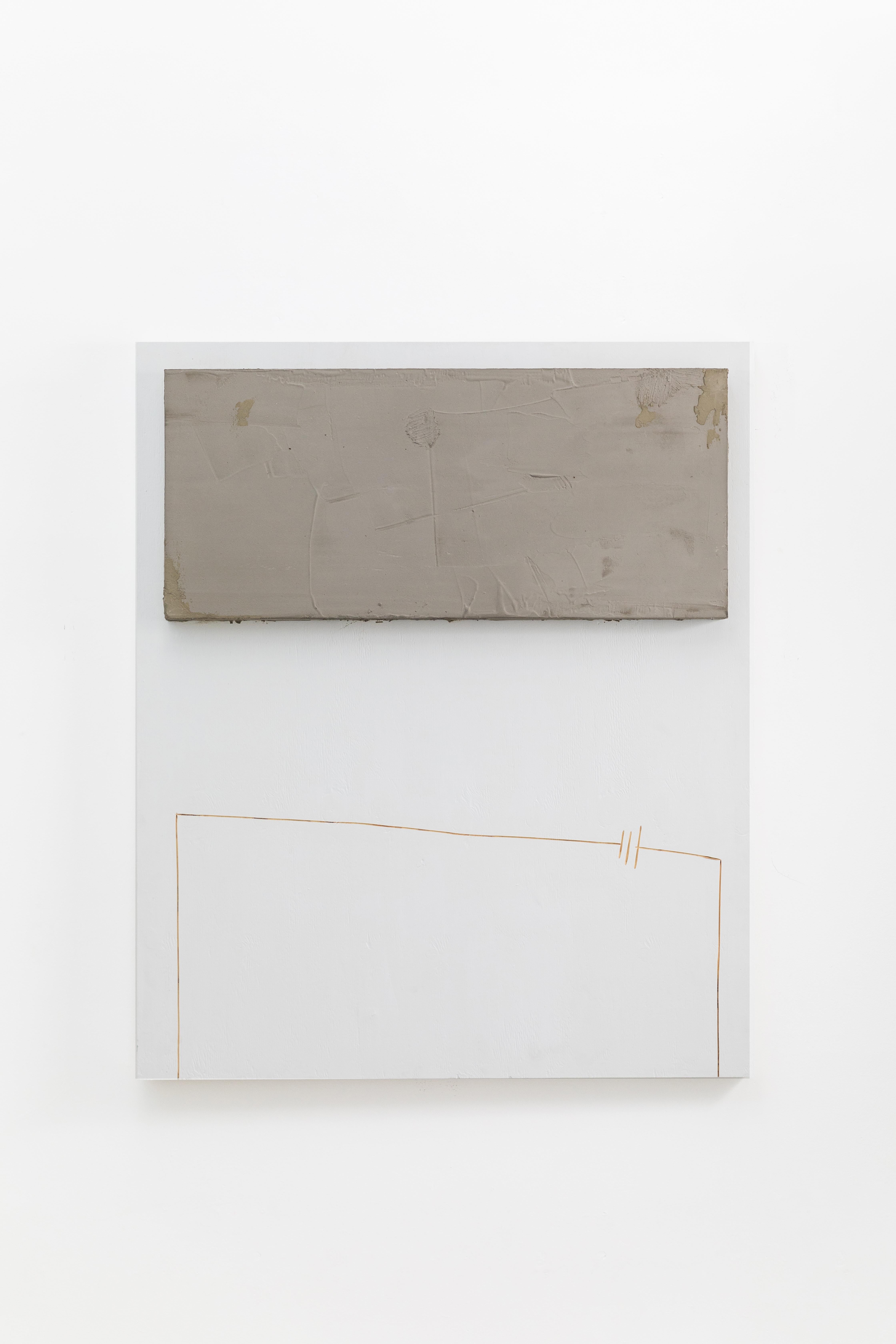 Rurak’s Portland White paintings have a minimalist confidence. Simple white boards are impulsively etched with groups of lines and forms familiar in his lexicon of imagery. The etching, which also appears in his Steel Paintings and much of his