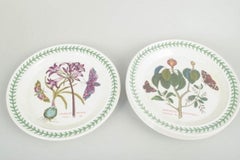 Portmeirion England. 4 große Fayence Essteller. Serie "Der Botanische Garten".