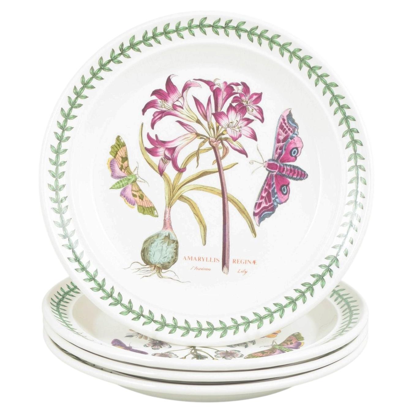 Portmeirion England. 4 large faience dinner plates. "The Botanic Garden" series.