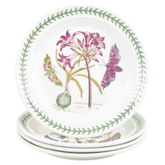 Portmeirion England. 4 große Fayence Essteller. Serie "Der Botanische Garten".