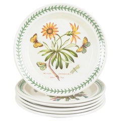 Portmeirion England. 6 large faience dinner plates. "The Botanic Garden" series.