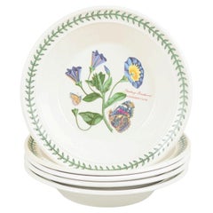 Portmeirion Angleterre. Ensemble de 5 assiettes profondes en faïence. Série "Le jardin botanique".