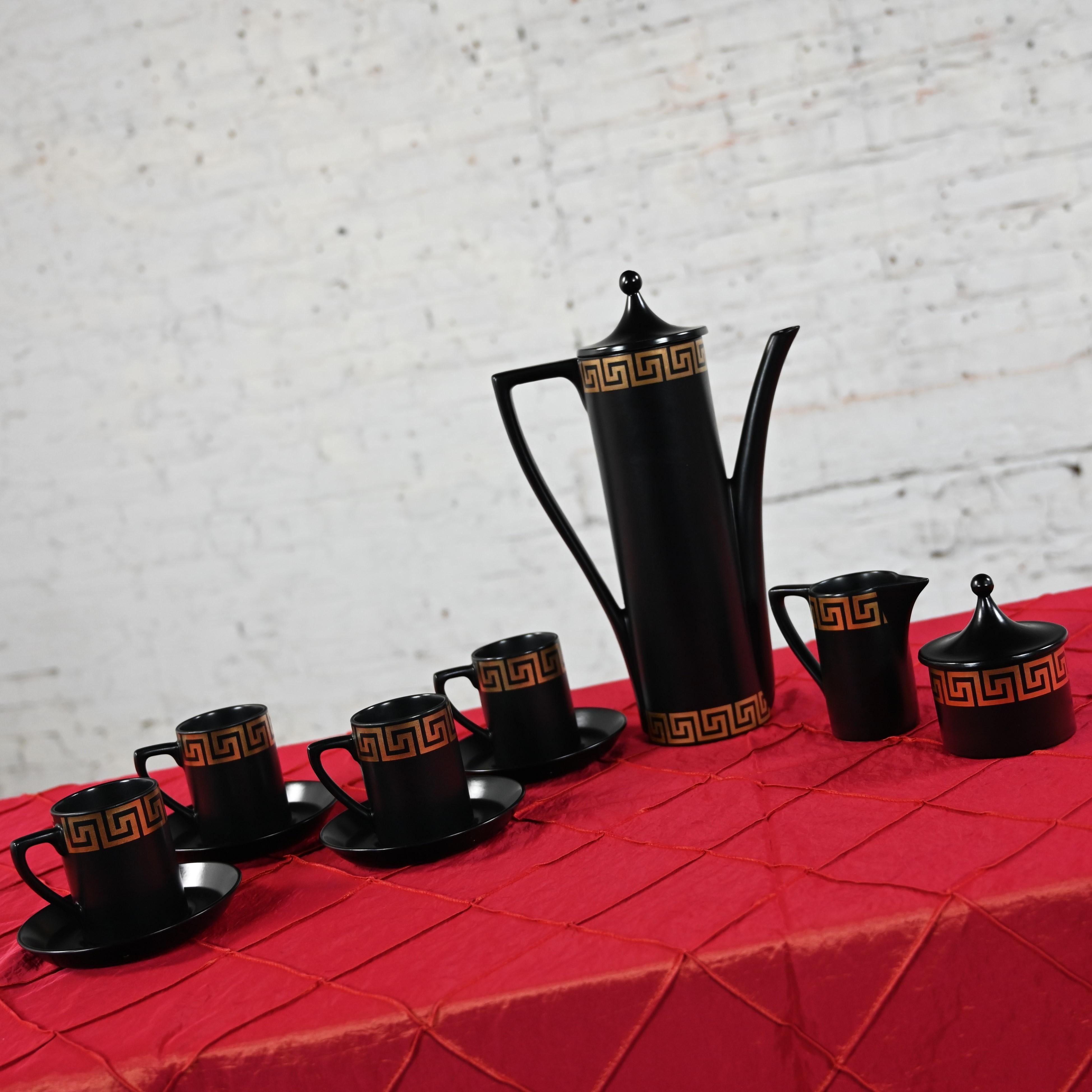 Portmeirion Pottery Greek Key Espresso Coffee Service Susan Williams Ellis Desig For Sale 1