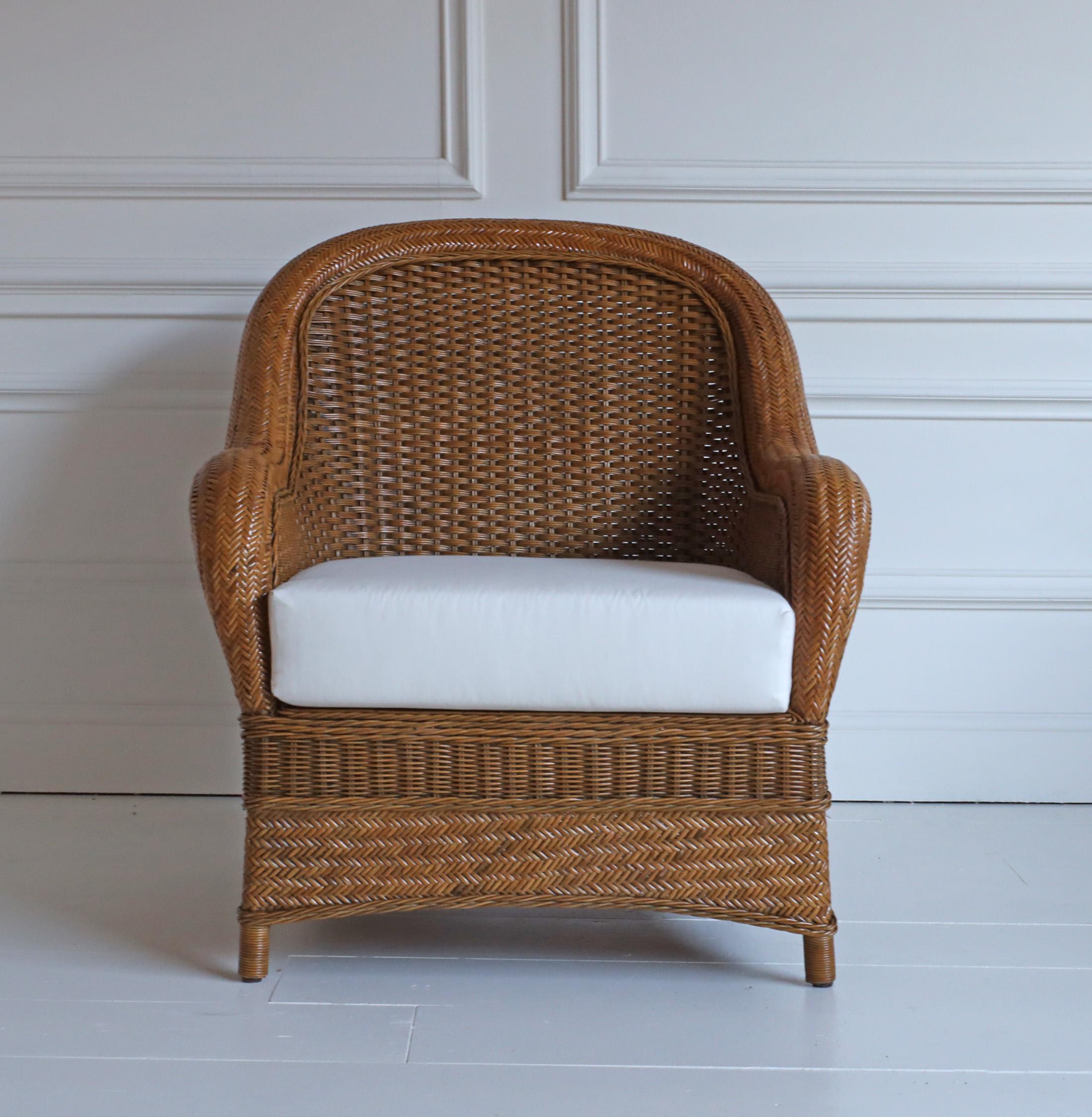 Britannique Fauteuil en rotin Porto Cervo en vente