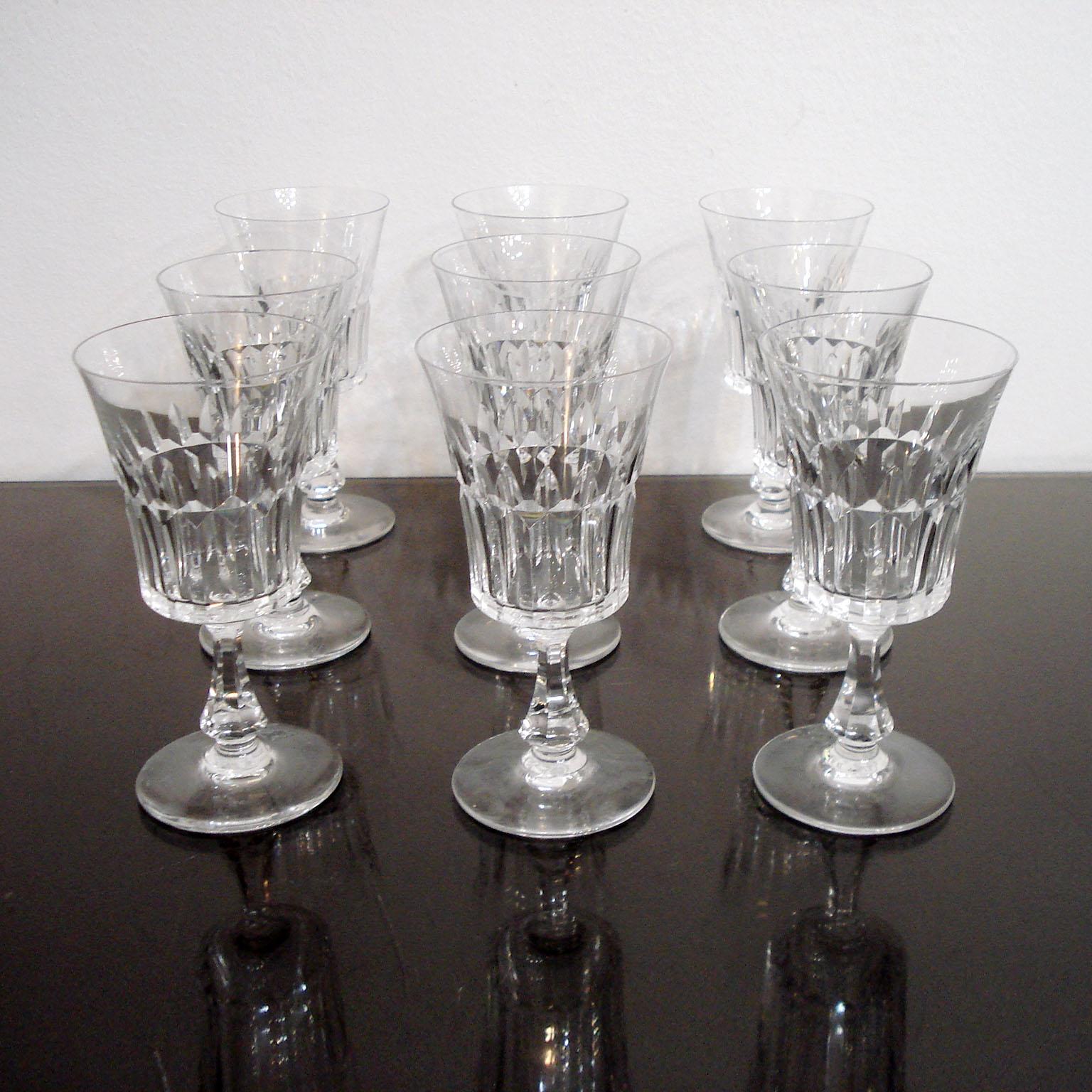 Baccarat Crystal Porto Wine Glasses Navarre, 1950s 2