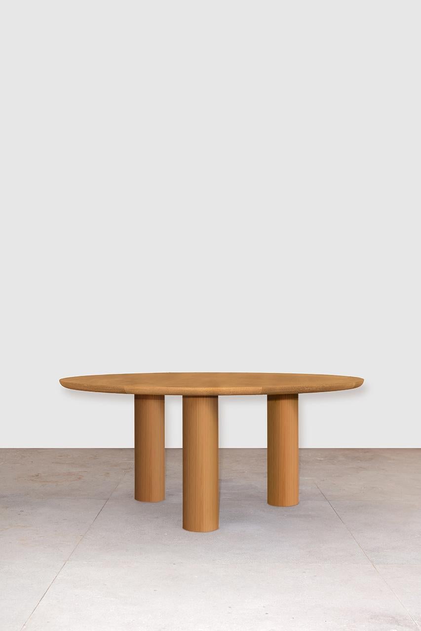 Minimalist Porto Dining Table, by Rain, Contemporary Dining Table, Laminated Oakwood For Sale