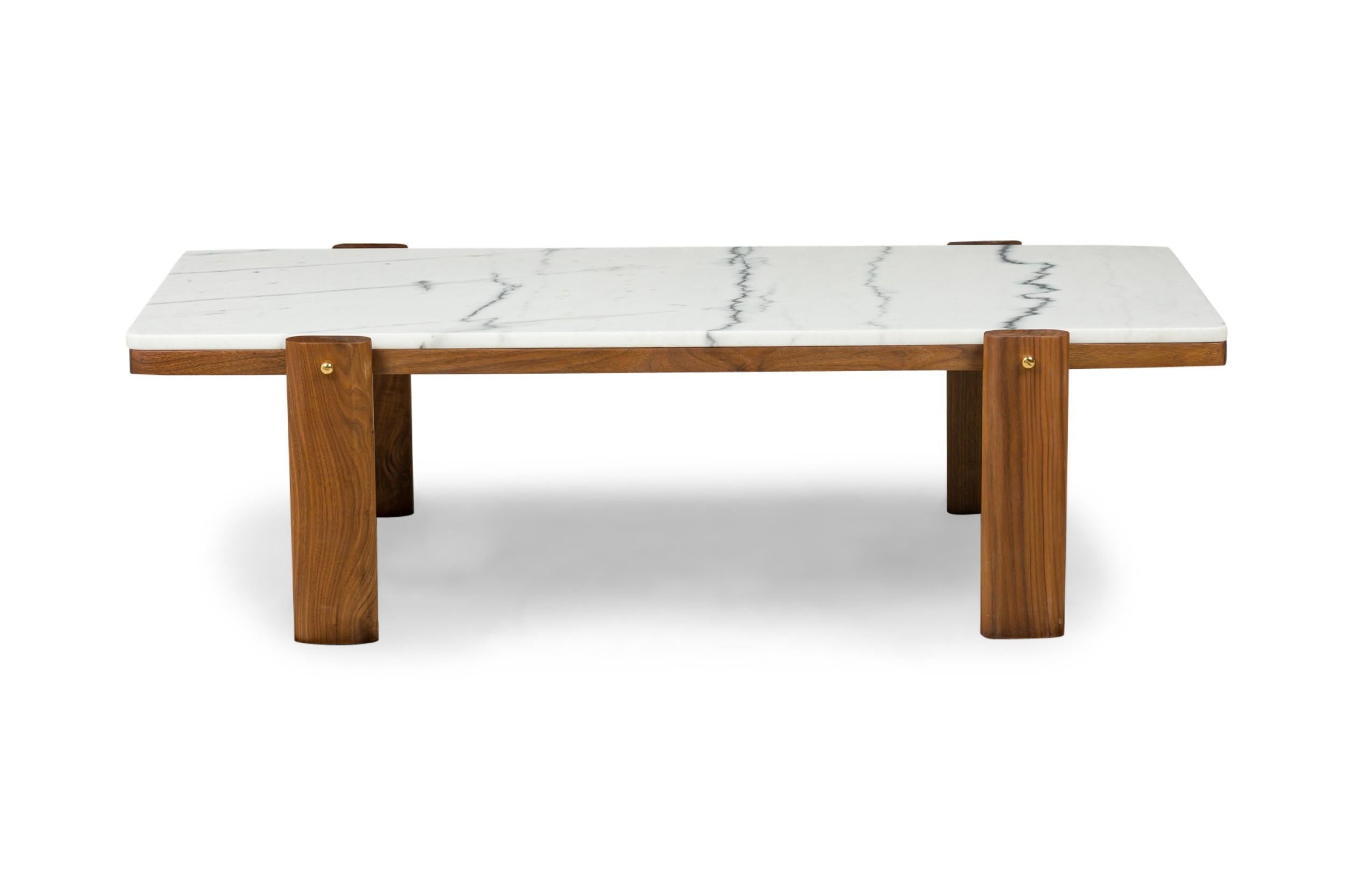 Porto Marble & American Walnut Coffee Table by Newel Modern In Good Condition In New York, NY