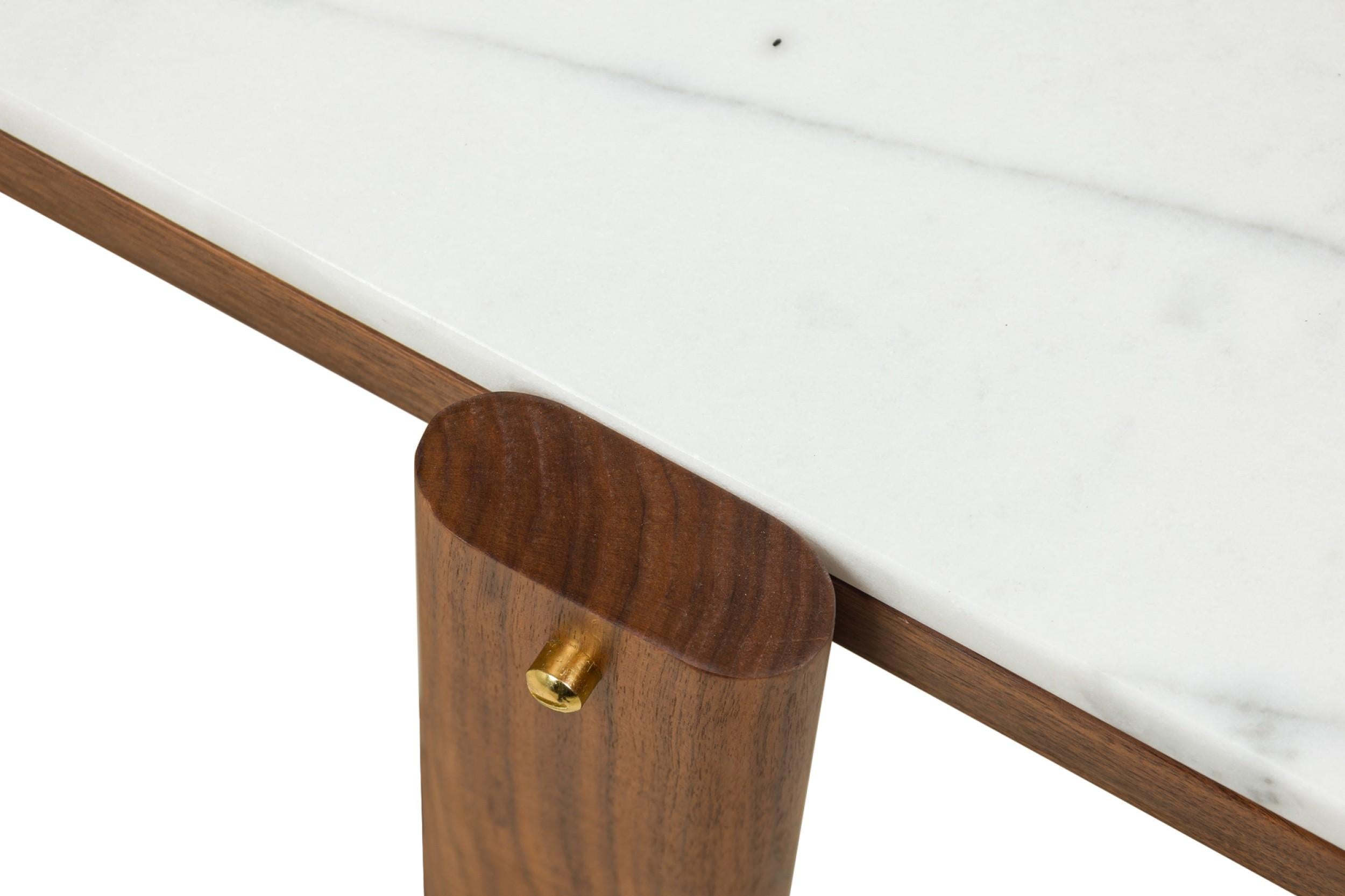 Wood Porto Marble & American Walnut Coffee Table by Newel Modern