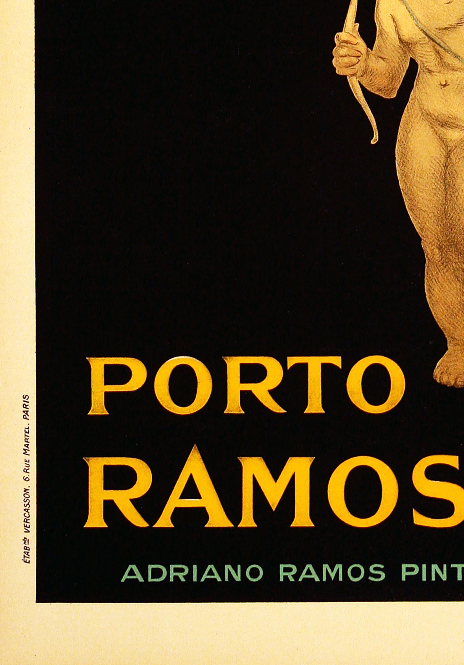 20th Century Porto Ramos, 1920 Vintage French Alcohol Advertising Poster