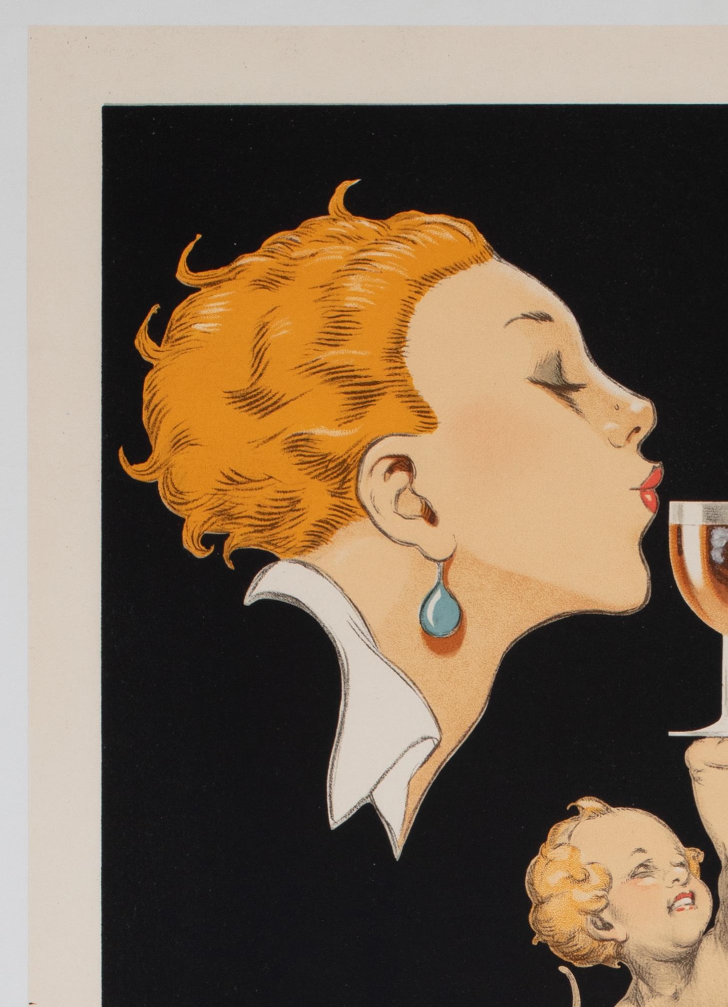 Porto Ramos c1920 Cartel publicitario francés sobre el alcohol, Rene Vincent Francés en venta