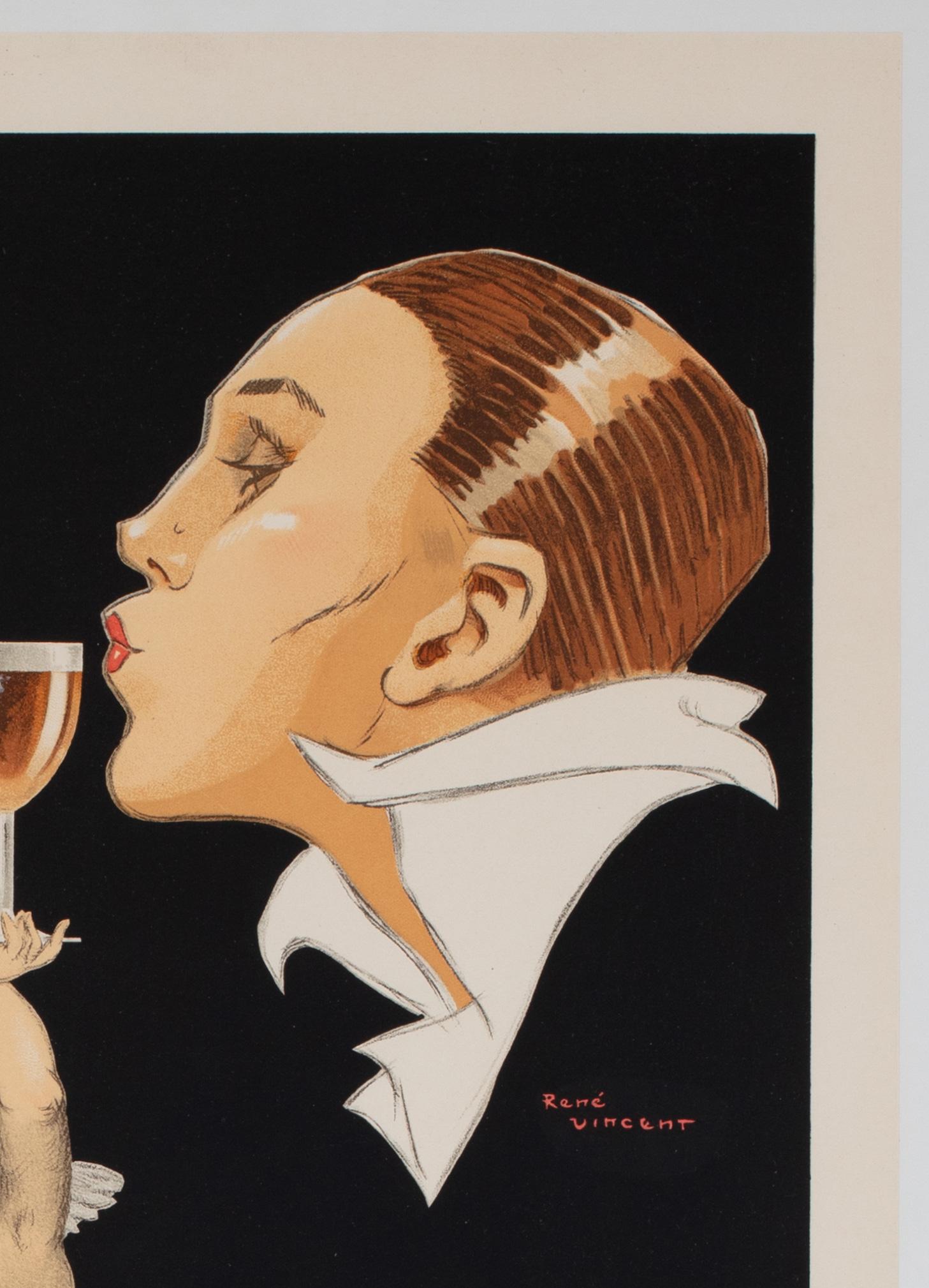 Porto Ramos c1920 Cartel publicitario francés sobre el alcohol, Rene Vincent en Excelente estado para la venta en Bath, Somerset