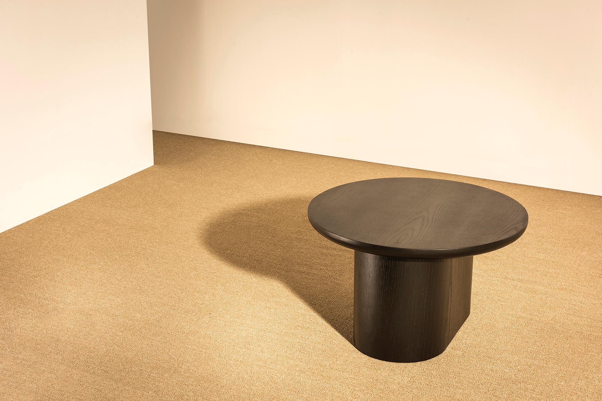 Ebonized Porto Set Center Table, by Rain, Contemporary Center Table, Laminated Oakwood For Sale