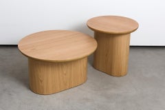 Porto Set Side Table, by Rain, Contemporary Center Table, Laminated Oakwood