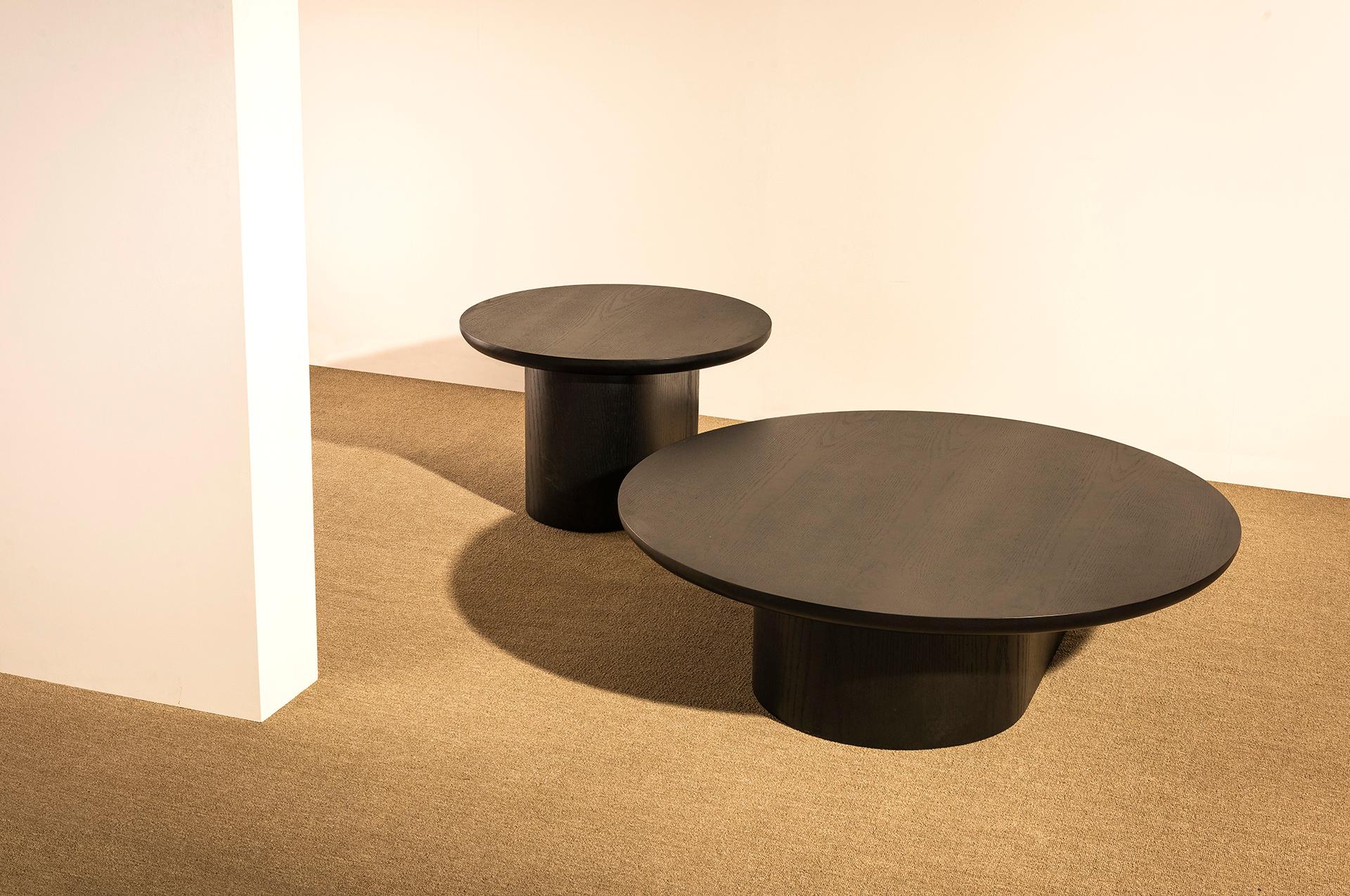 Brazilian Porto Side Table, by RAIN, Contemporary Side Table, Laminated Ebanizated Oak For Sale