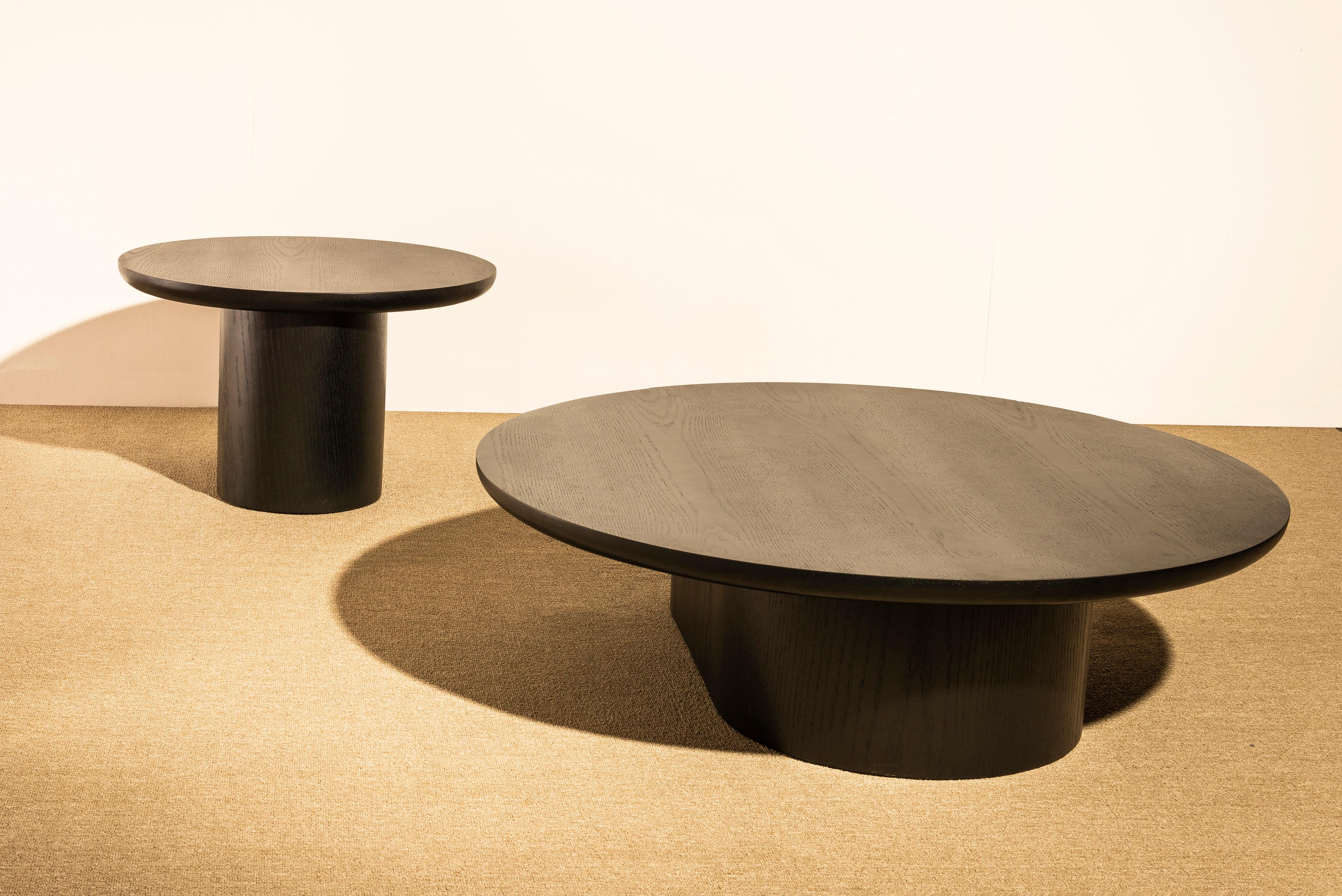 Ebonized Porto Side Table, by RAIN, Contemporary Side Table, Laminated Ebanizated Oak For Sale