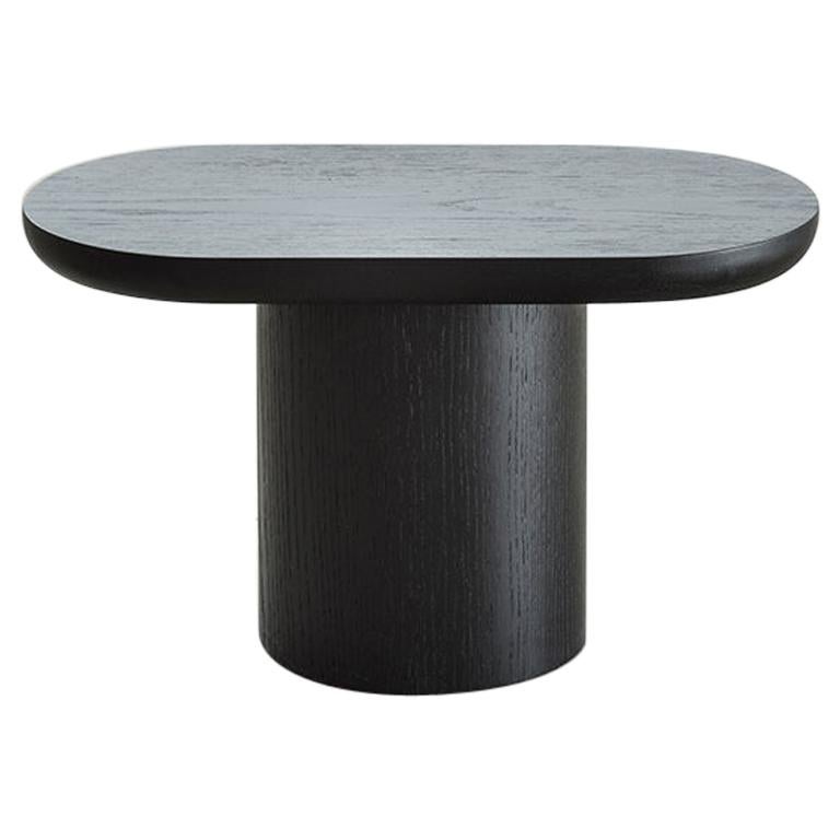 Porto Side Table, Low, by Rain, Contemporary Side Table, Ebonized Oak 