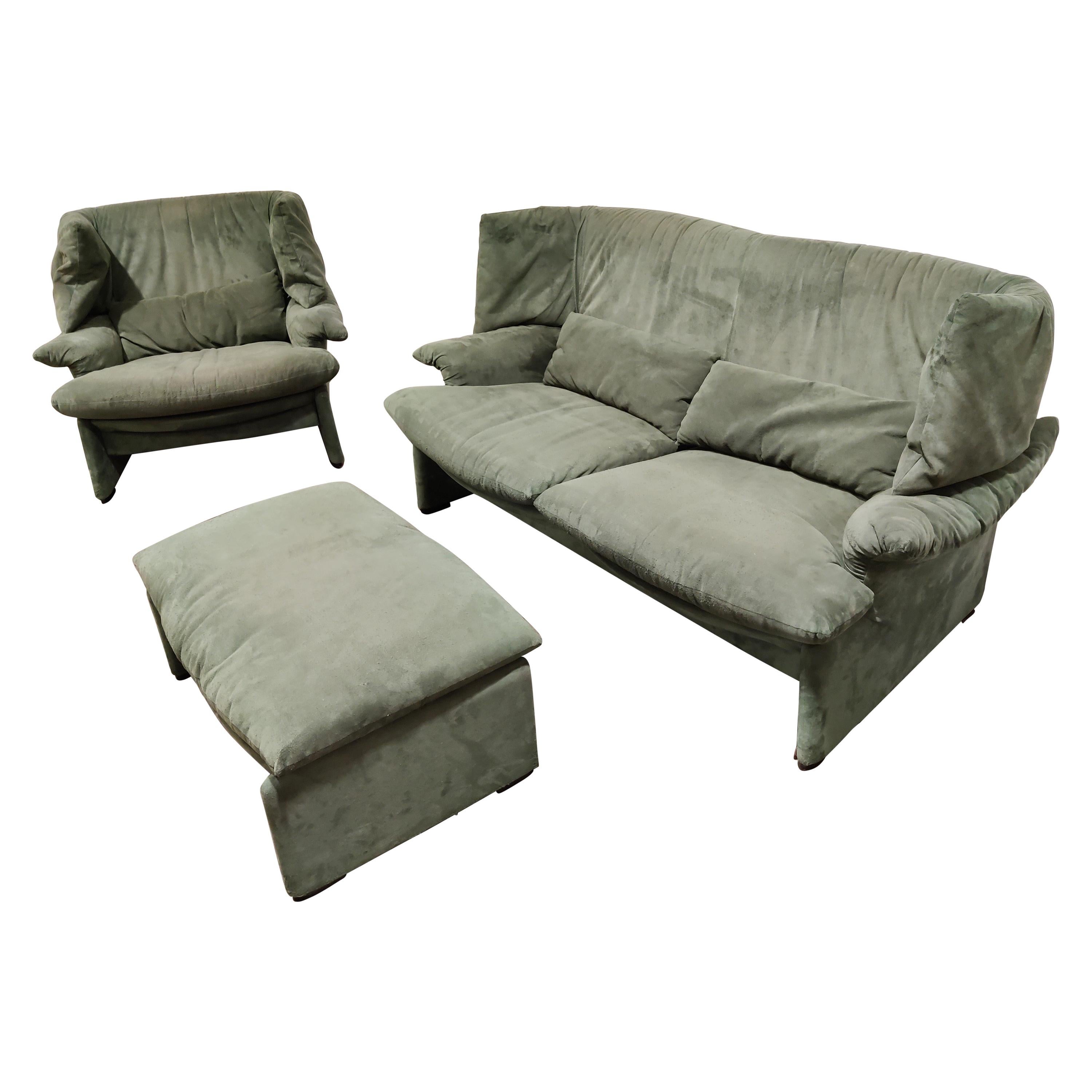 Porto Venere Sofa Set by Vico Magistretti for Cassina, 1980s