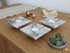 Satz von 3 Portobello Marmor Kerzenständer Modernes Design Muttertag Geschenk Spanien