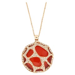 18 Kt Rose Gold Portofino Big Necklace With Diamonds