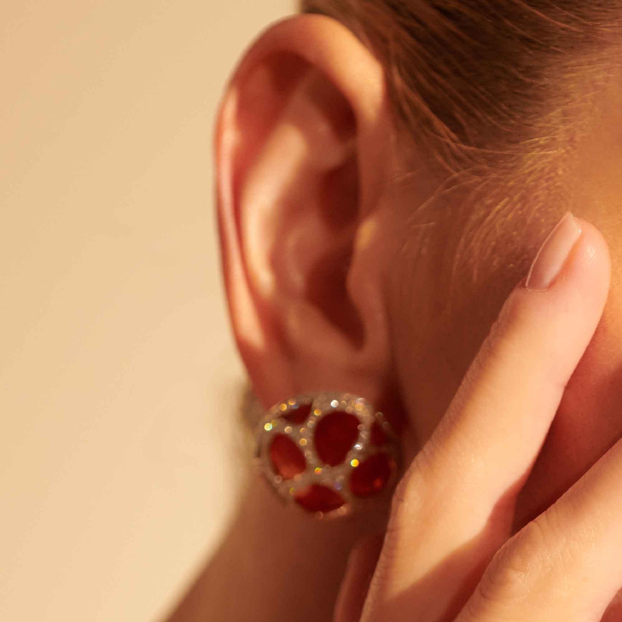 Boucles d'oreilles Portofino en or rose 18 carats avec diamants Neuf - En vente à Arezzo, IT
