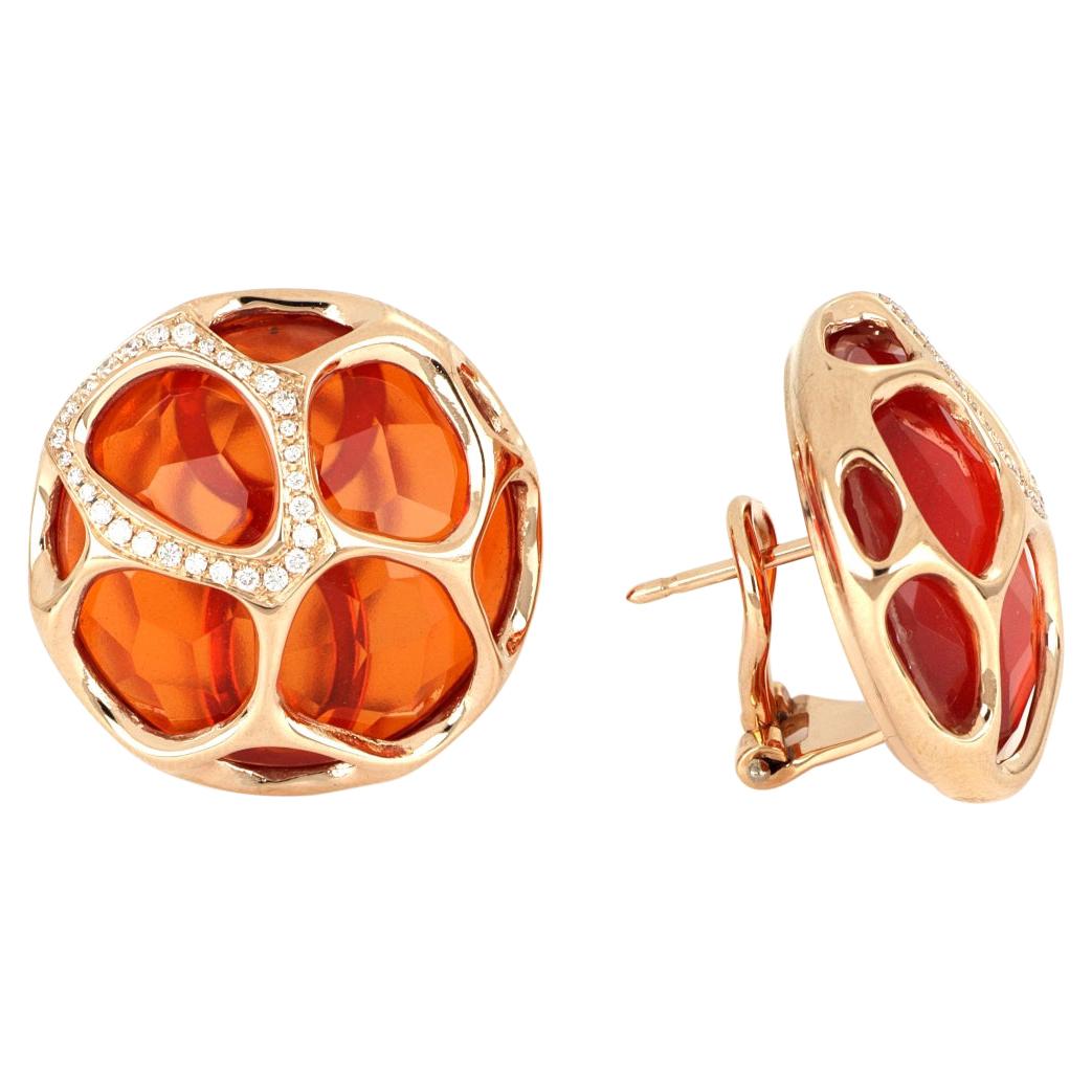 18 Kt Rose Gold Portofino Earrings with Diamonds