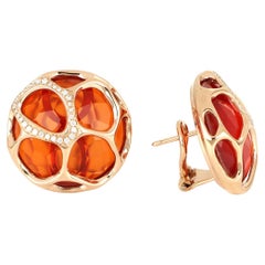 18 Kt Rose Gold Portofino Earrings with Diamonds