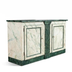 Portofino Hand-Painted Marbleized Green Ivory Sideboard