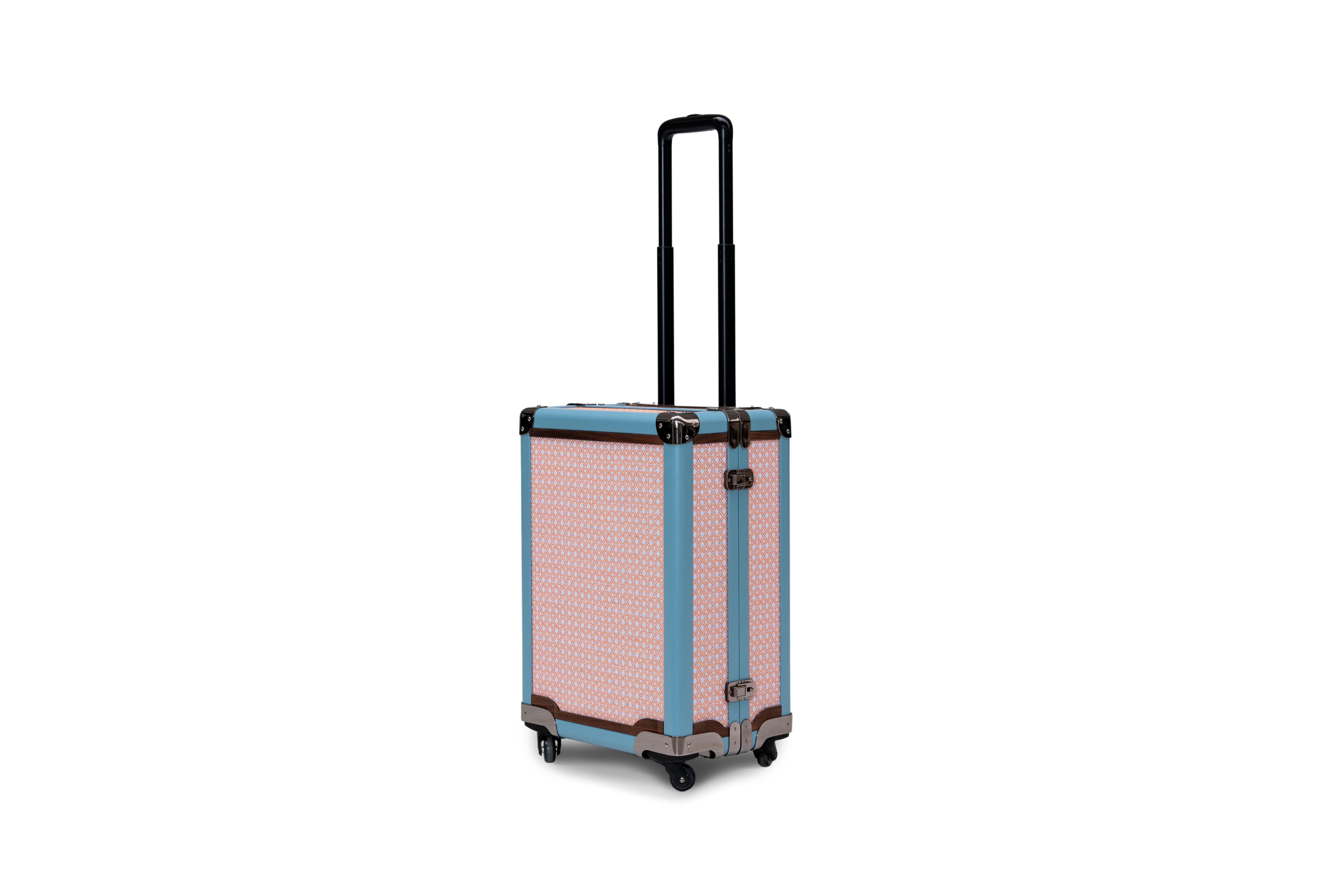 Italian PORTOFINO - Light blue trolley - Your travel companion For Sale