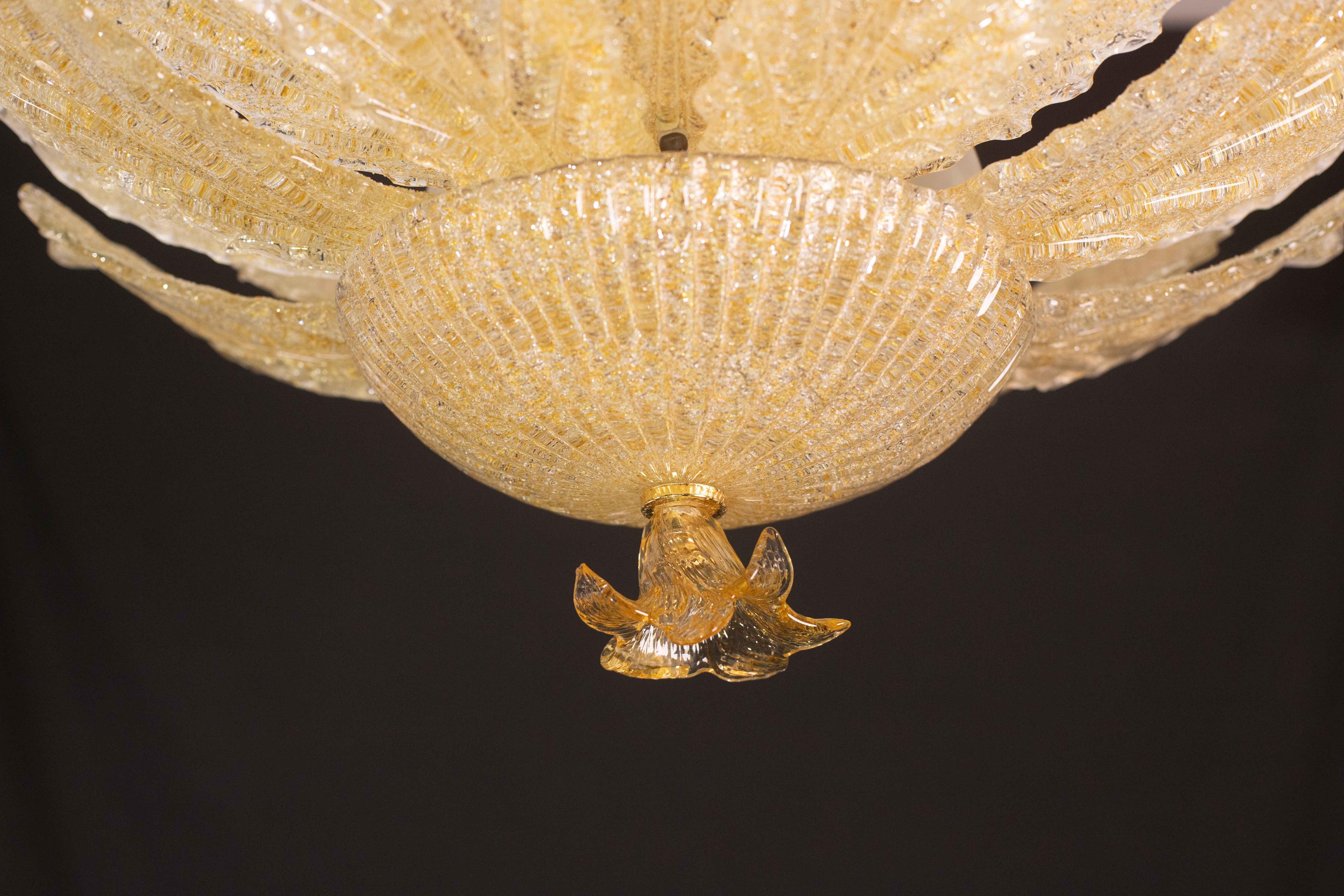 Portofino, Murano Glass Gold Flush Mount, 1970s For Sale 9
