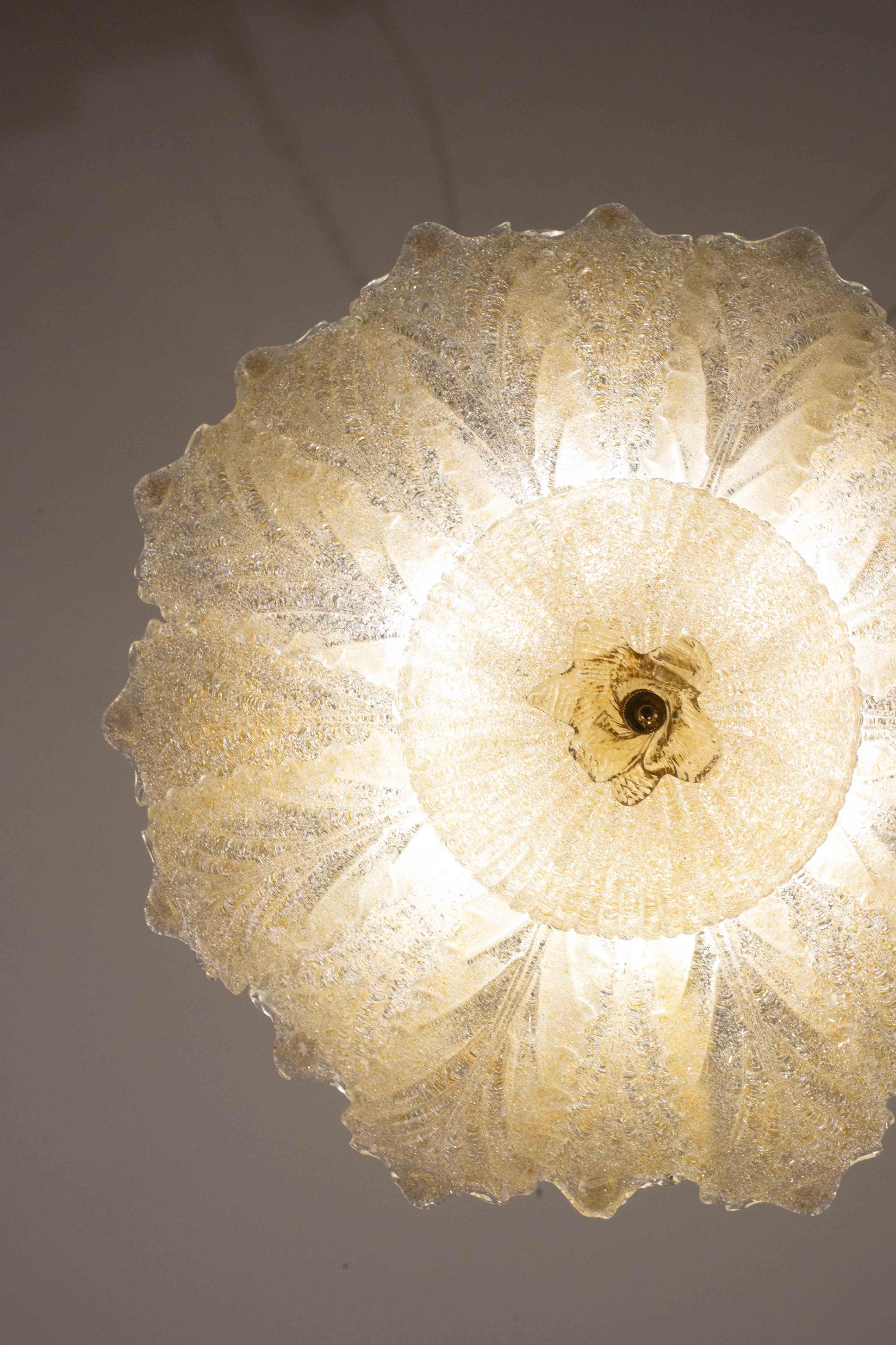 Portofino, Murano Glass Gold Flush Mount, 1970s For Sale 2