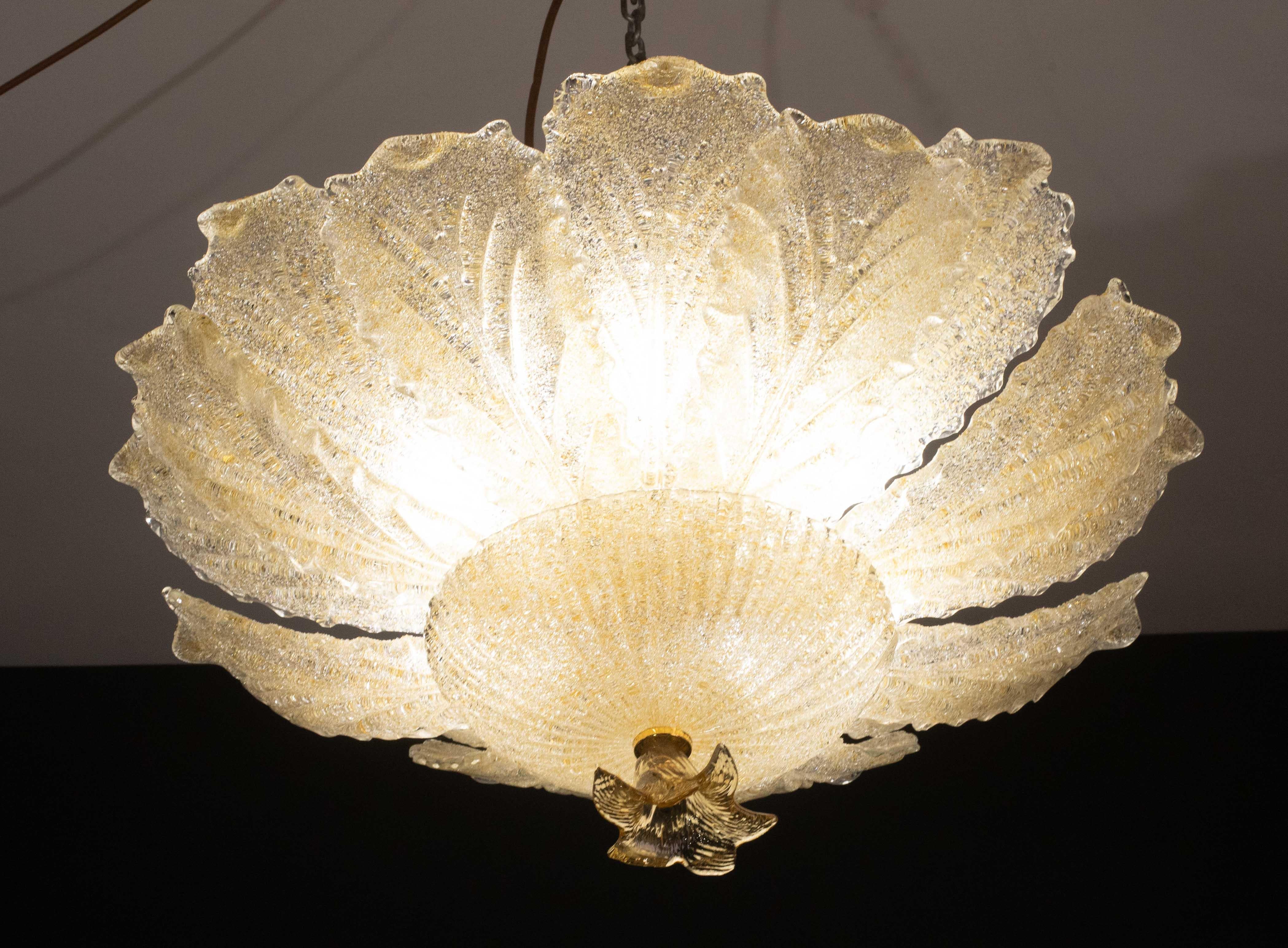 Portofino, Murano Glass Gold Flush Mount, 1970s For Sale 3