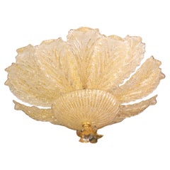 Portofino, Murano Glass Gold Flush Mount, 1970s