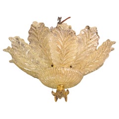 Portofino, Murano Glass Gold\Orange Ceiling Light or Flush Mount, 1970s
