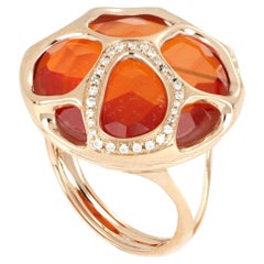 18 Kt Rose Gold Portofino Ring with Diamonds