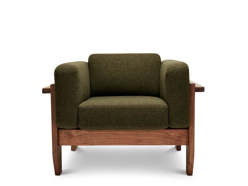 Portola lounge chair has a handcrafted solid wood frame with loose cushions. A matching ottoman is also available.

The Lawson-Fenning Collection is designed and handmade in Los Angeles, California. Reach out to discover what options are currently