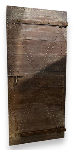 Puerta de entrada rústica, una hoja en x, italia