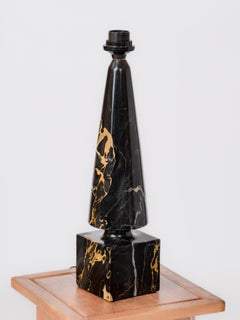 Portor Marble Column Shaped Lamp by Philippe Barbier - France 1970's
