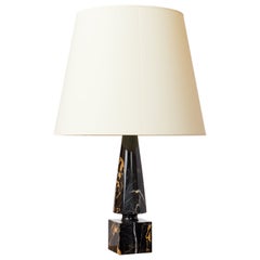 Portor Marble Column Shaped Lamp by Philippe Barbier - France 1970's