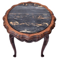 Portoro Black Marble Antique Country French Side Table