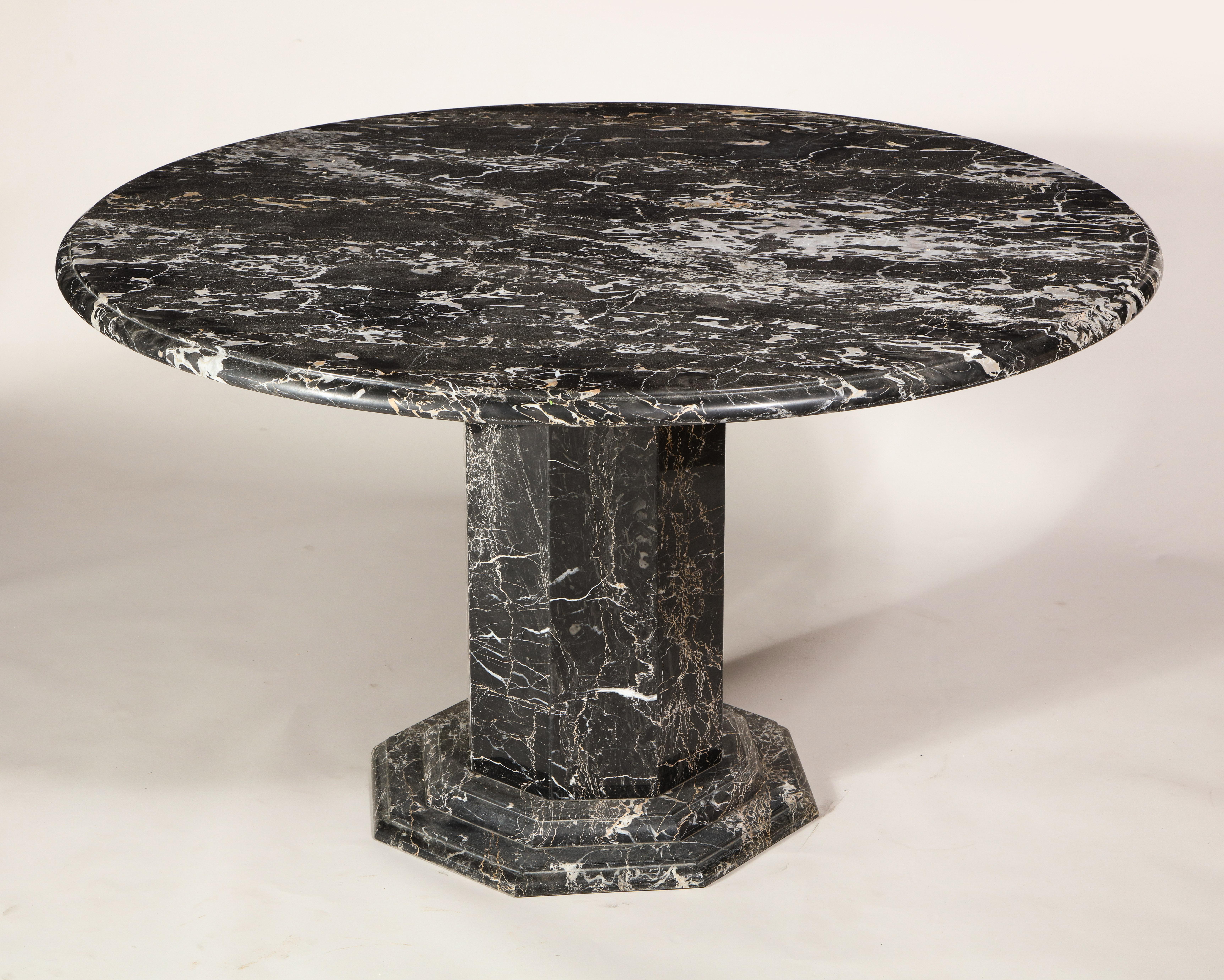 black marble round dining table