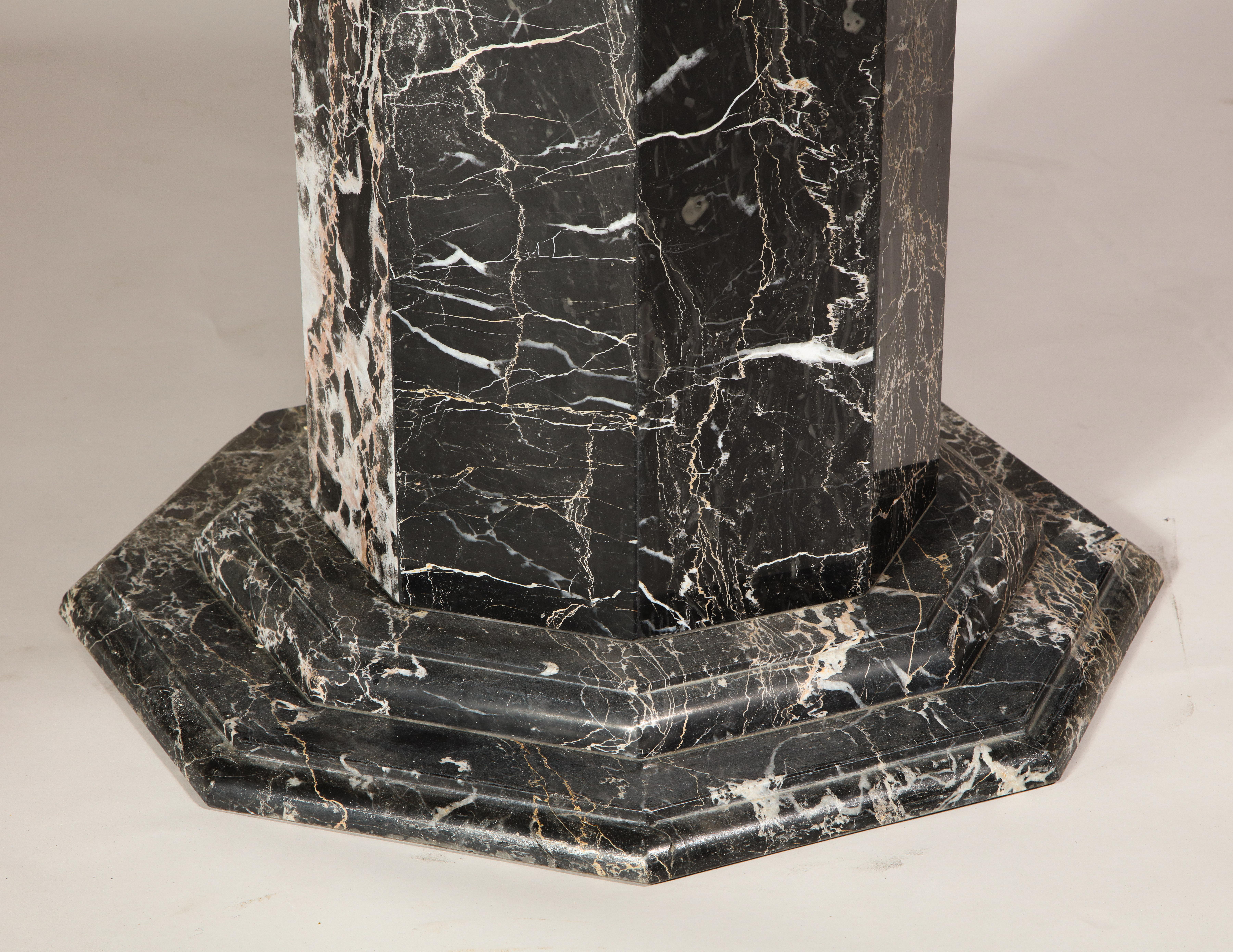 black marble dining table round