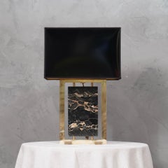 Portoro-Tischlampe aus Marmor und Messing, 2000