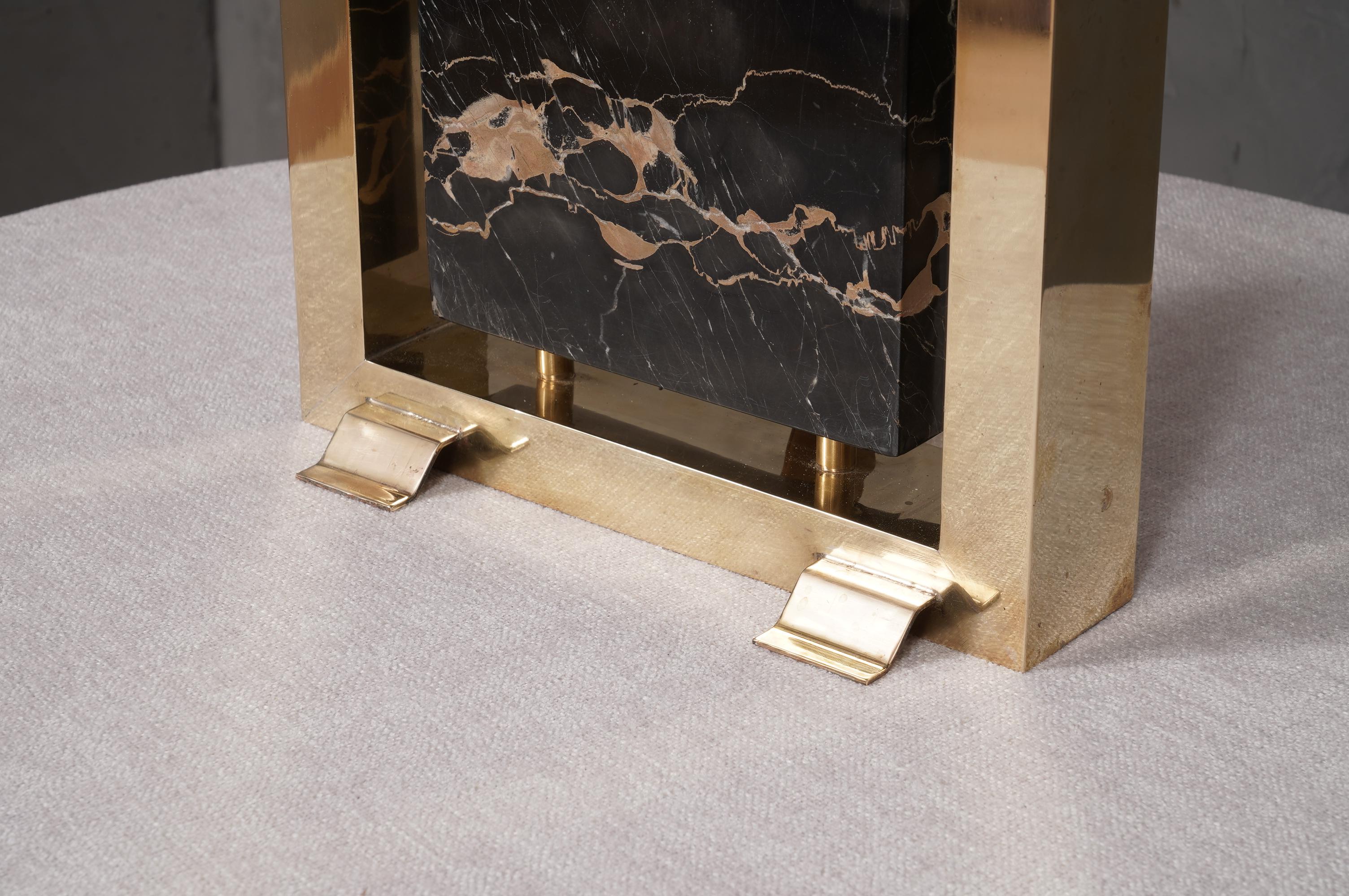 Contemporary Portoro Marble and Brass Table Lamp, 2000 For Sale