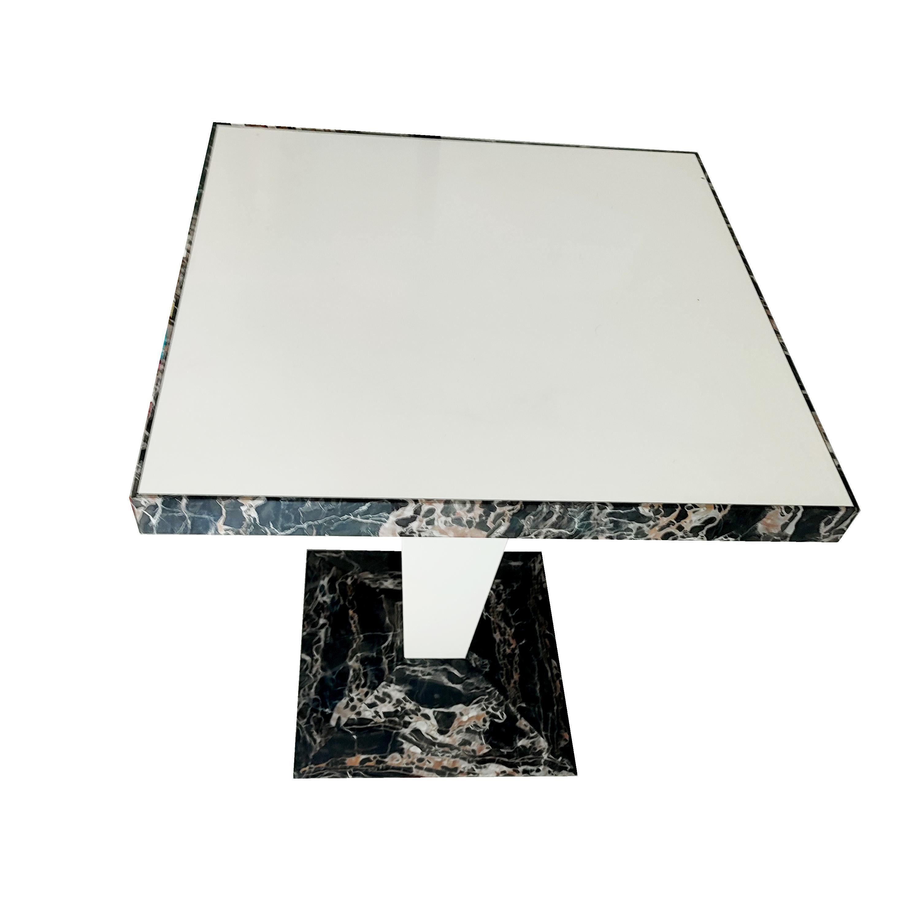 Spanish Portoro Marble Design Table & White Krion by Joaquín Moll Meddel Spain in Stock For Sale