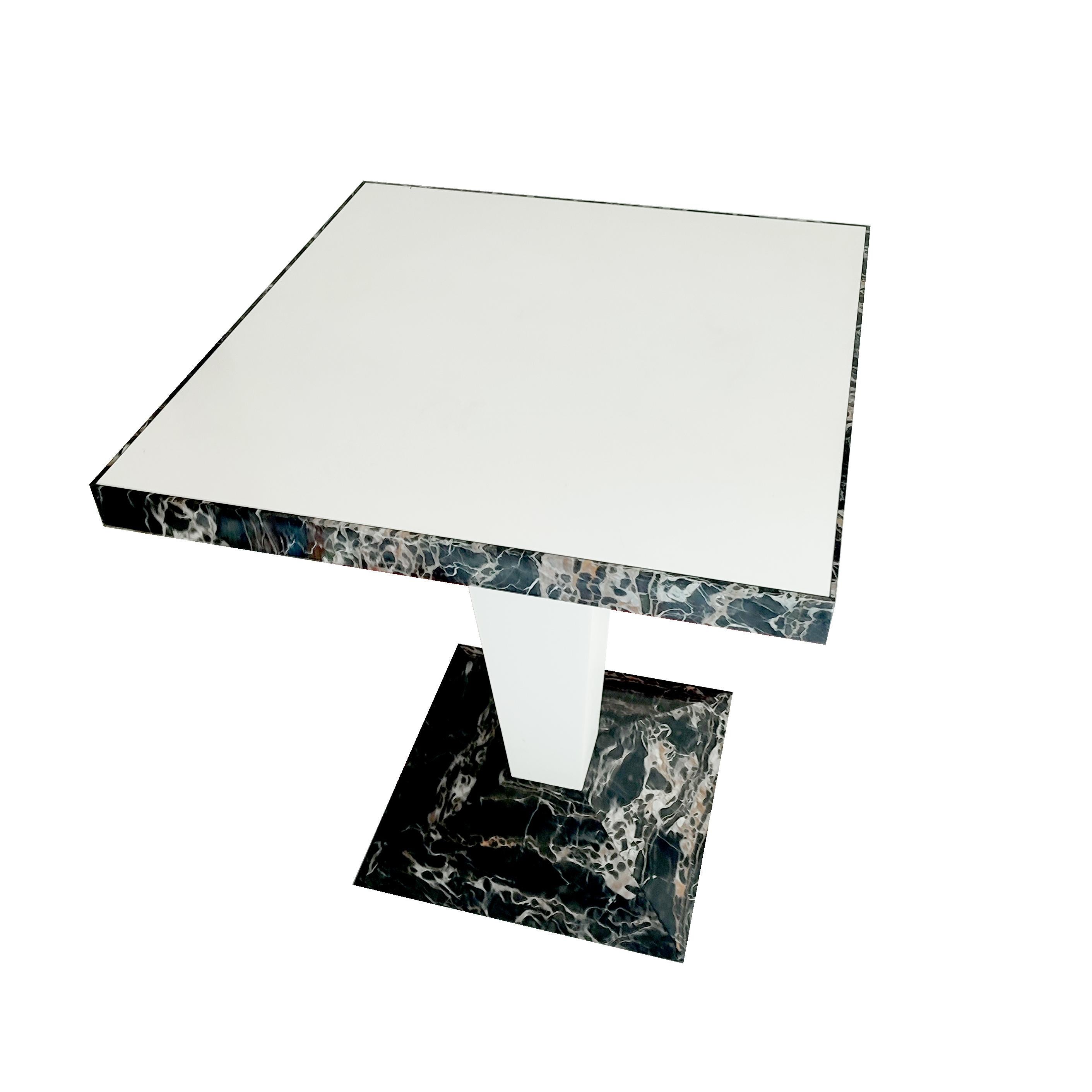 Hand-Crafted Portoro Marble Design Table & White Krion by Joaquín Moll Meddel Spain in Stock For Sale