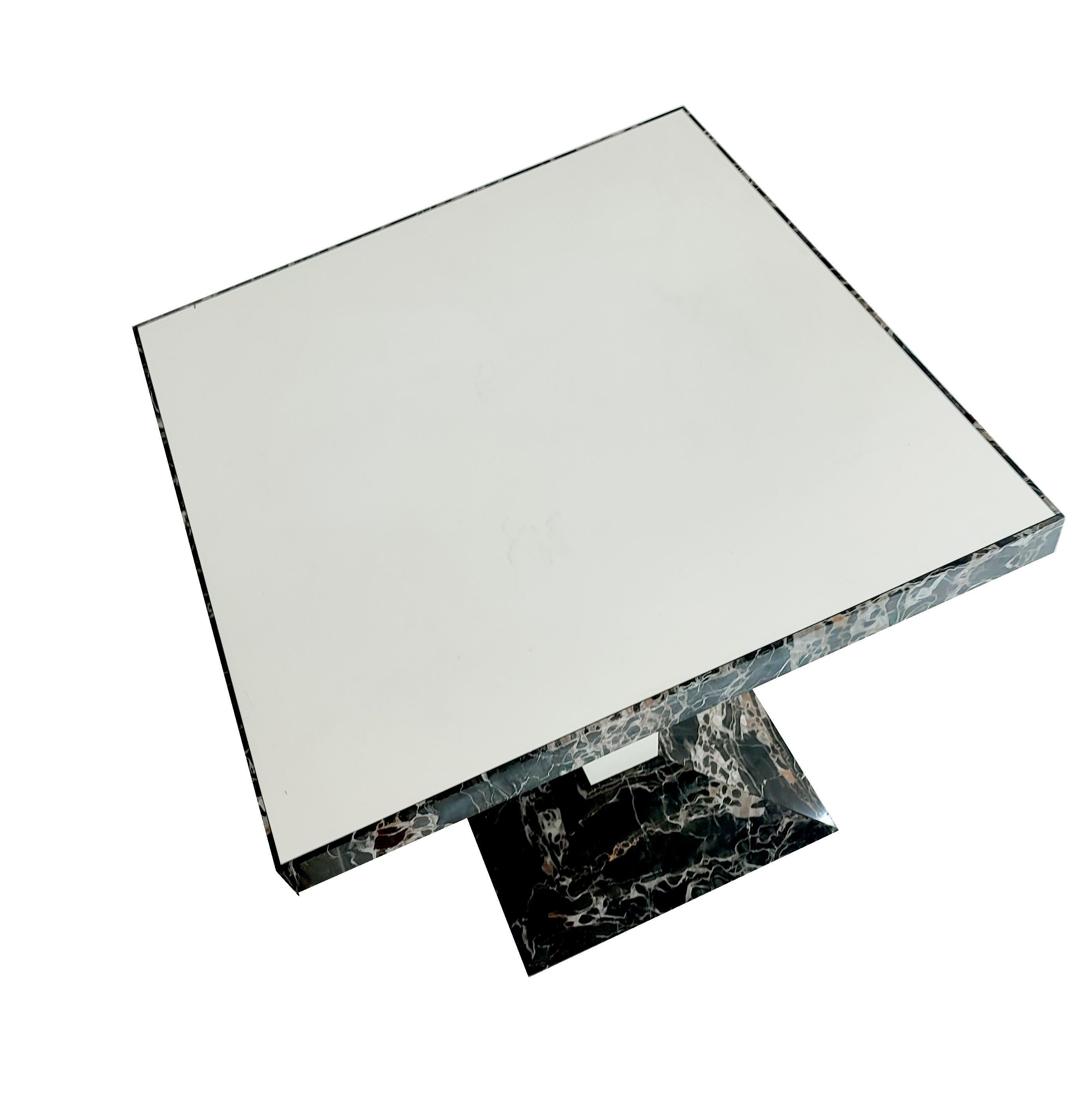 Contemporary Portoro Marble Design Table & White Krion by Joaquín Moll Meddel Spain in Stock For Sale