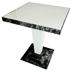 Portoro Marble Design Table & White Krion by Joaquín Moll Meddel Spain in Stock