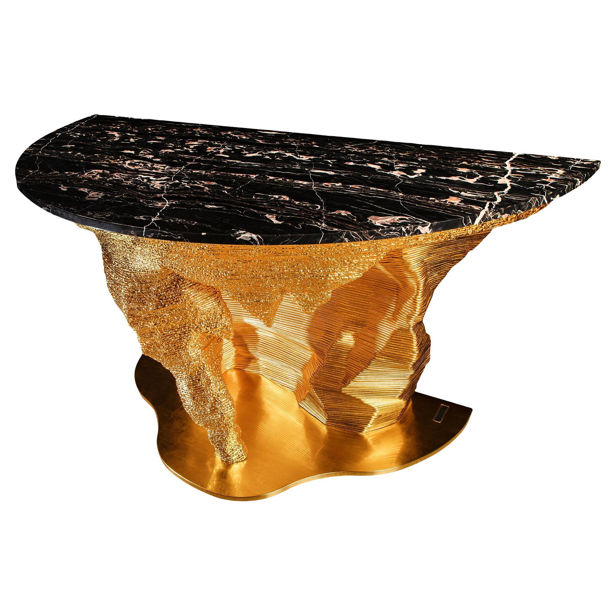Portoro Marble "GoldMoon Meteorite" design by GiòPozzi for Officina della Scala For Sale